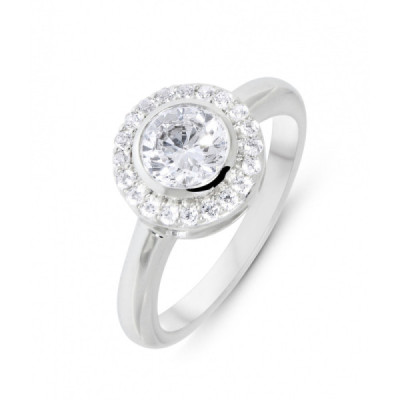 Ring Solitaire Silver 925 rhodium-plated and Zirconia