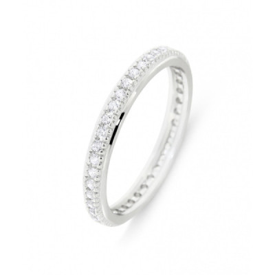 Wedding Band tour complet in Silver 925 rhodium-plated and Zirconia