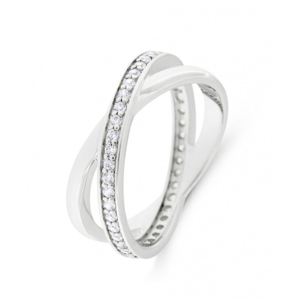 Ring in Silver 925 rhodium-plated and Zirconia