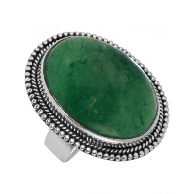 Ring Silver 925 Aventurine Cabochon Oval 25x18mm