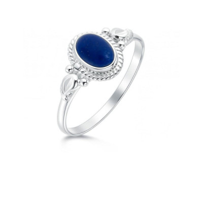 Ring Silver 925 Lapis Lazuli Pierre ovale 7x5mm