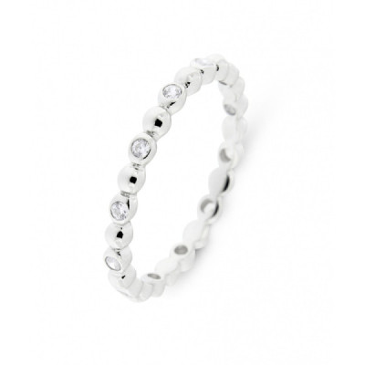Ring in Silver 925 rhodium-plated and Zirconia