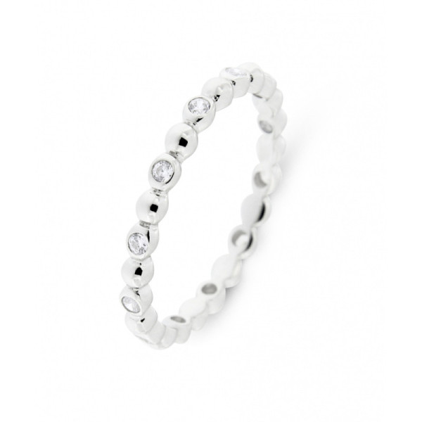 Ring in Silver 925 rhodium-plated and Zirconia