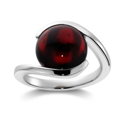 Ring Garnet Moderne Cabochon Rond 12mm