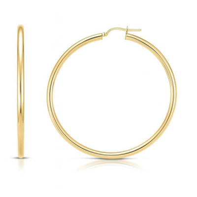 Earrings Hoop 3mm x 55mm Yellow Gold 375