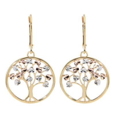 Earrings sleeper Tree of Life 3 golds 375