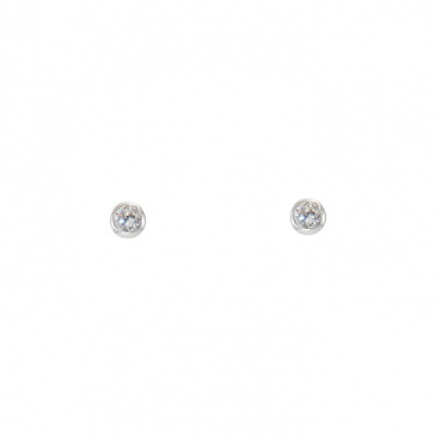 Earrings Silver Zirconia 2mm Set Clos