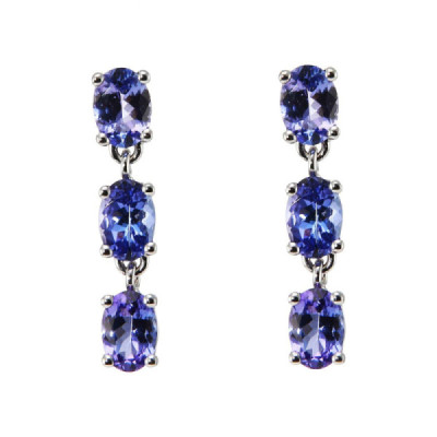 Earrings Drop in White Gold 750 and Tanzanite
