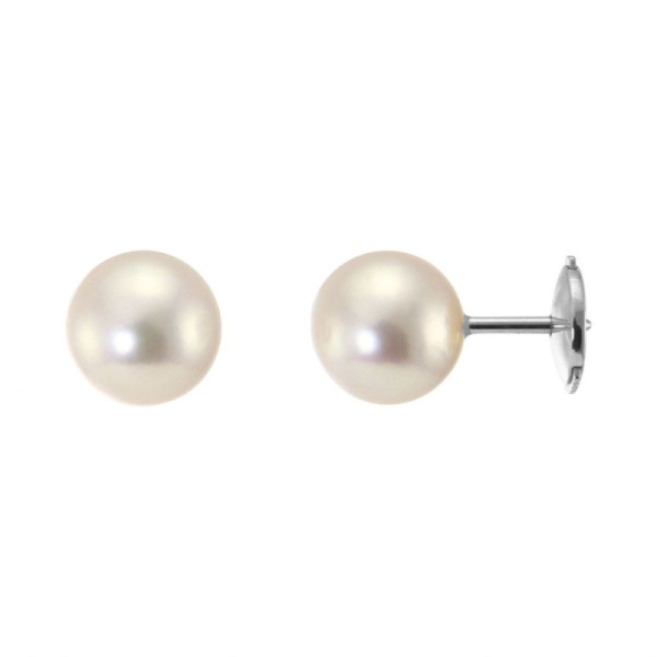 Earrings White Gold 750 Perles culture Akoya 7.5mm