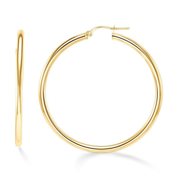 Earrings Hoop 3mm x 45mm Yellow Gold 375