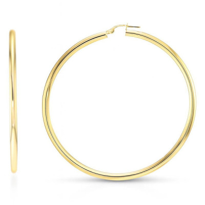 Earrings Hoop 3mm x 65mm Yellow Gold 375