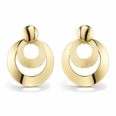 Earrings drop Silver 925 gold-plated Circles