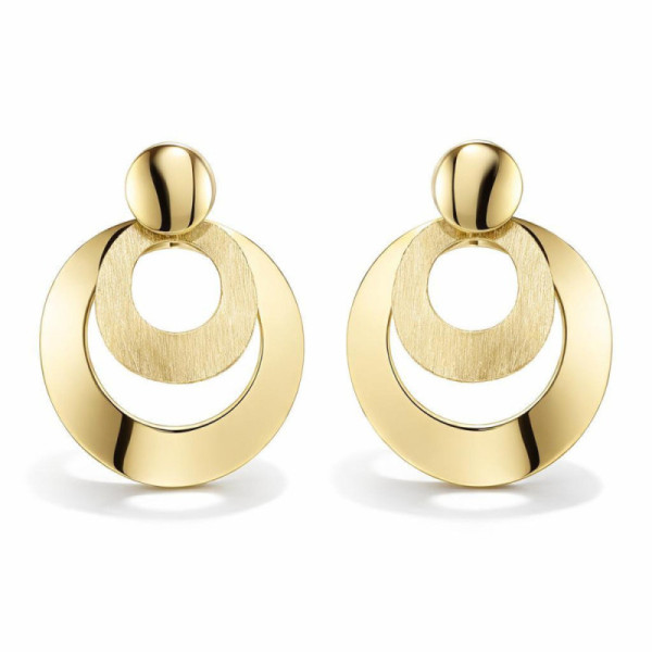 Earrings drop Silver 925 gold-plated Circles