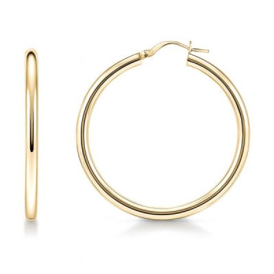 Earrings Hoop 3mm x 35mm Yellow Gold 375
