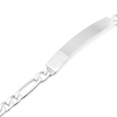ID Bracelet Silver Men Maille Figaro 6.8mm - 21cm