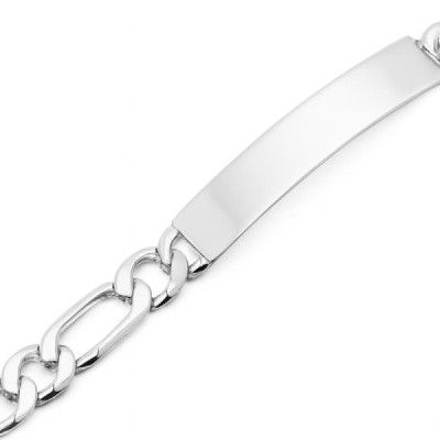 ID Bracelet Men Silver Maille Figaro 9mm - 21cm