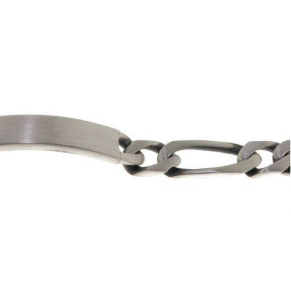 ID Bracelet Men Silver Aged Maille Figaro 8mm - 21cm