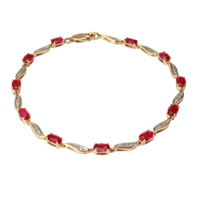 Bracelet Yellow Gold 750 Ruby and Diamond