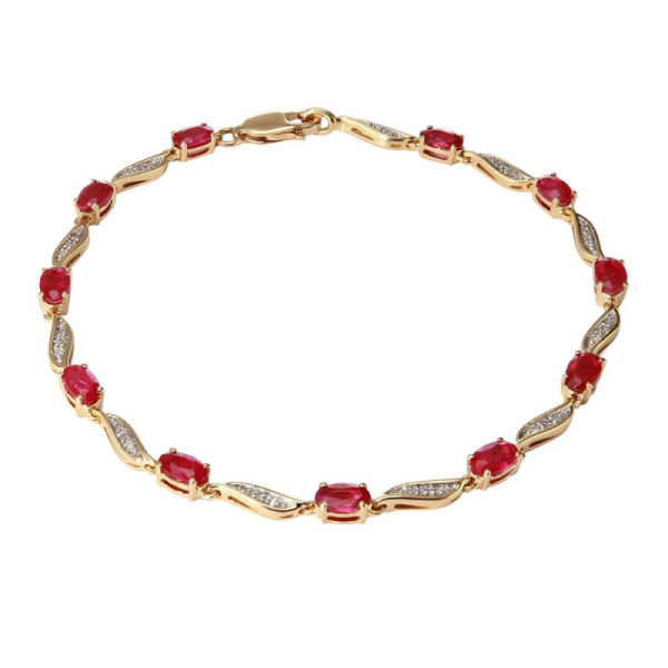 Bracelet Yellow Gold 750 Ruby and Diamond