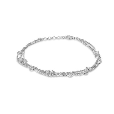 Bracelet Silver 925 3 rangs and oxydes zirconium