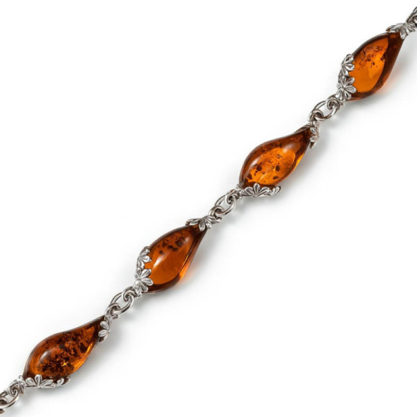 Bracelet Silver 925 and Ambre Pear