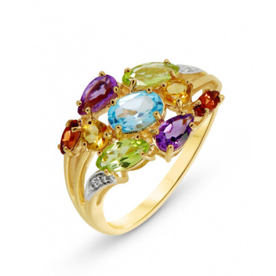 Ring Yellow Gold 375 and gemstones