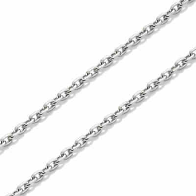 Chaine White Gold 750 Maille Forcat 1.7mm - 50cm
