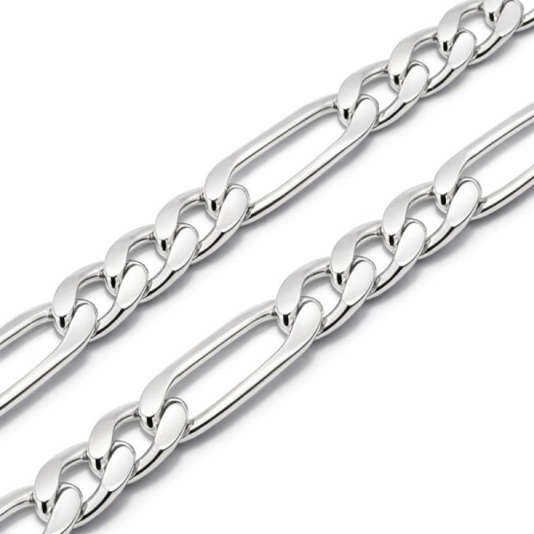 Chaine Silver Men maille Figaro - 5.2mm - 55cm