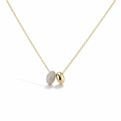 Necklace Silver 925 gold-plated Cocon with oxydes zirconium