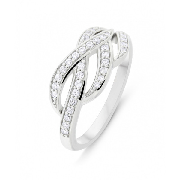 Ring in Silver 925 rhodium-plated and Zirconia