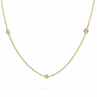 Necklace Silver 925 gold-plated Zirconia