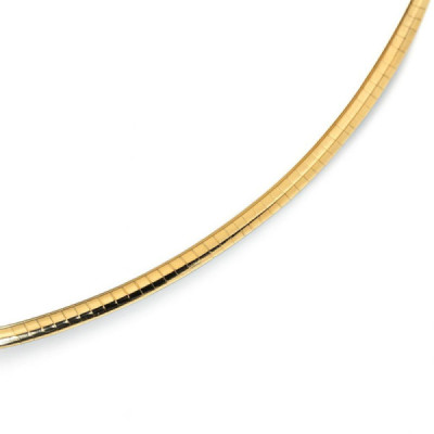 Necklace 2 golds 375 maille omega reversible 2mm - 42cm