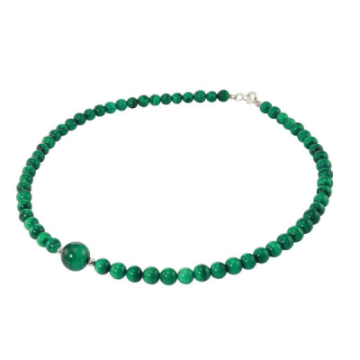 Necklace Malachite 6-10mm and Silver