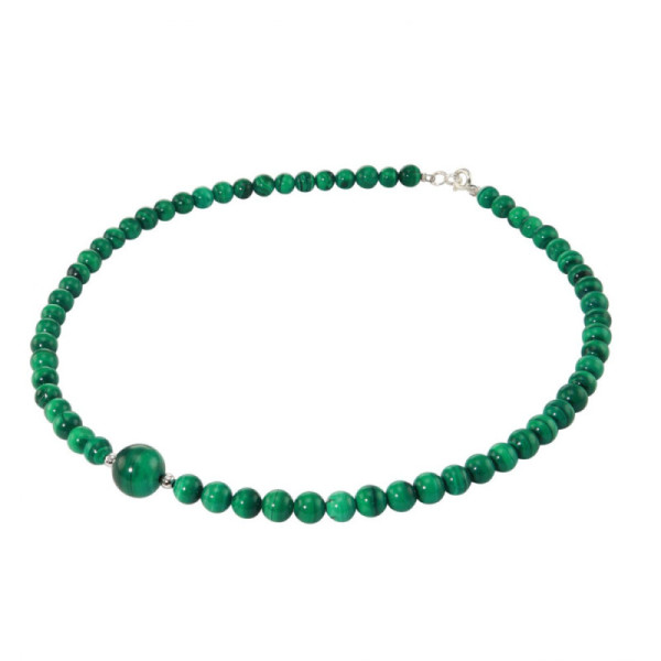 Necklace Malachite 6-10mm and Silver