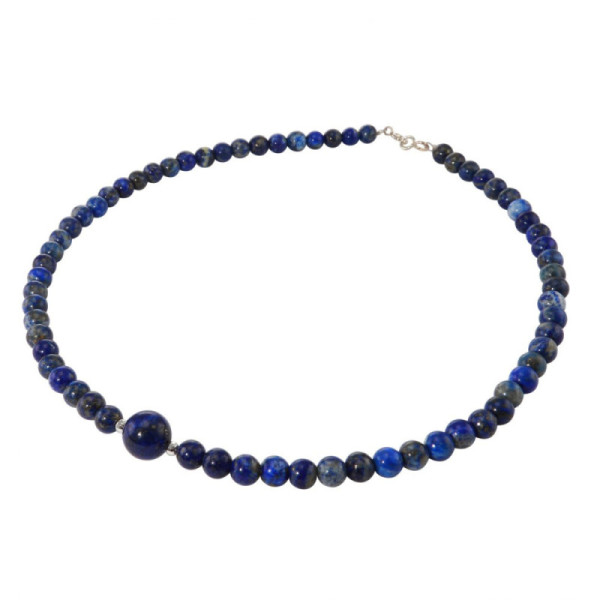 Necklace Lapis Lazuli 6-10mm and Silver