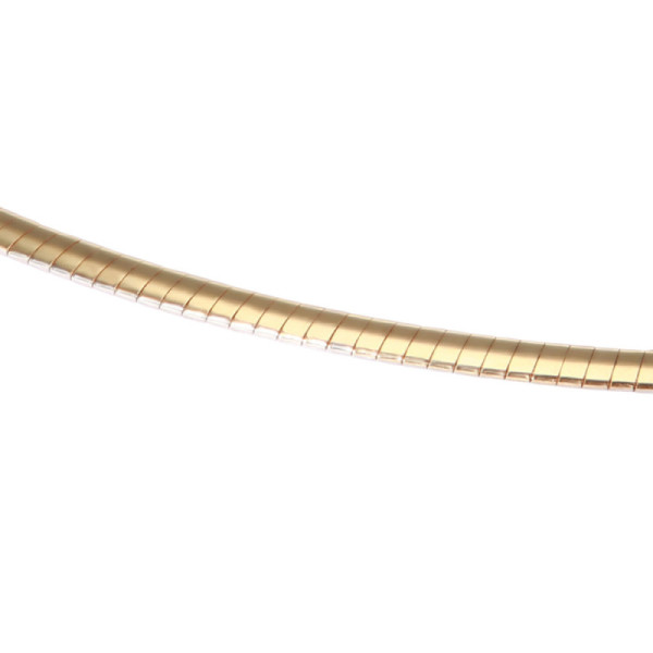 Necklace 2 golds 375 maille omega reversible White Gold / Yellow Gold 2.6mm - 42cm