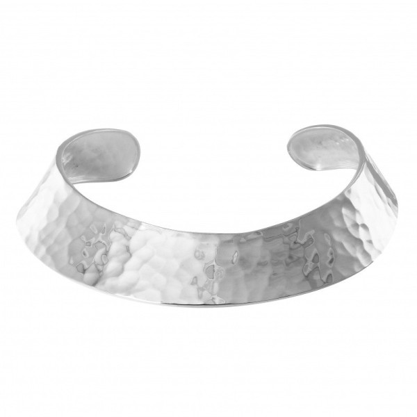 Necklace Torque in silver martele 25mm
