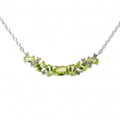 Necklace Silver 925 Rhodium-Plated Peridot