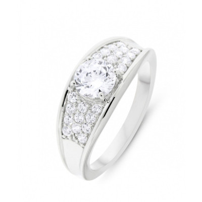 Ring in Silver 925 rhodium-plated and Zirconia