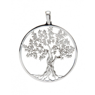 Pendant silver rhodium-plated arbre vie 30mm