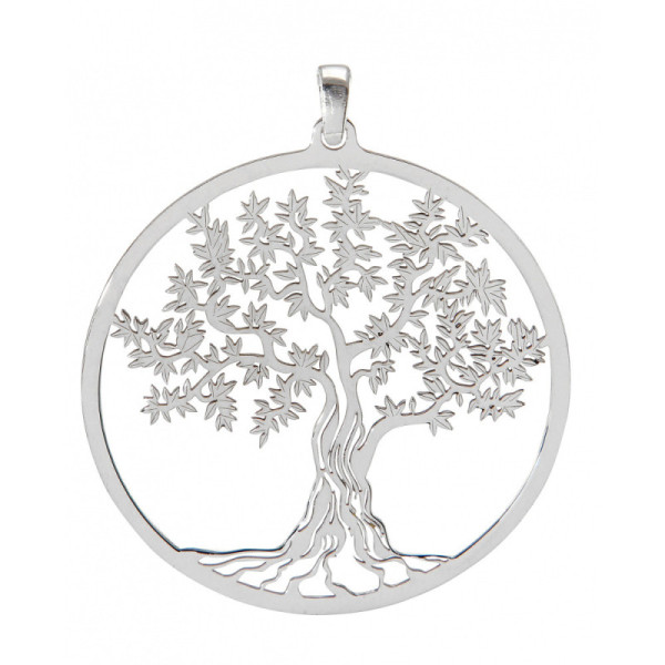 Pendant silver rhodium-plated arbre vie 40mm