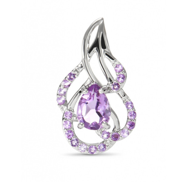Pendant Silver Amethyst Pear