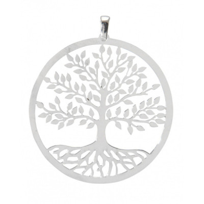 Pendant silver rhodium-plated arbre vie 40mm