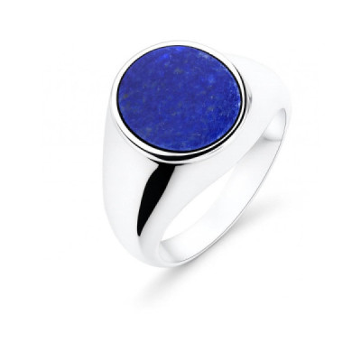 Signet Ring Men Silver 925 Lapis Lazuli Oval 12x10mm