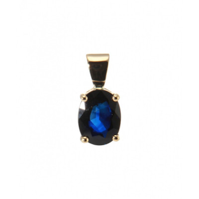 Pendant Yellow Gold 750 Sapphire Oval 8x6mm