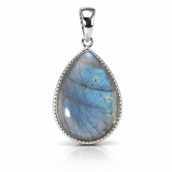 Pendant Silver 925 Labradorite Pear 24x17mm