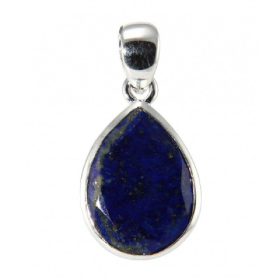 Pendant Silver 925 Lapis lazuli Pear facette 18x13mm