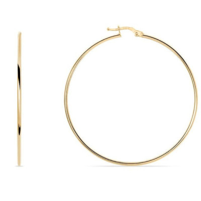 Earrings Hoop 2mm x 60mm Yellow Gold 375