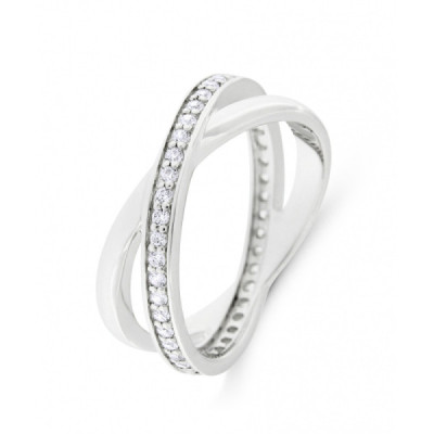 Ring in Silver 925 rhodium-plated and Zirconia