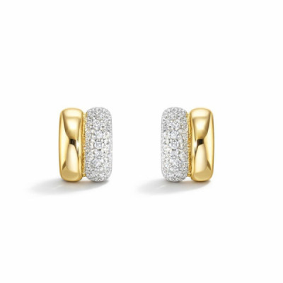 Earrings stud Silver 925 gold-plated Zirconia